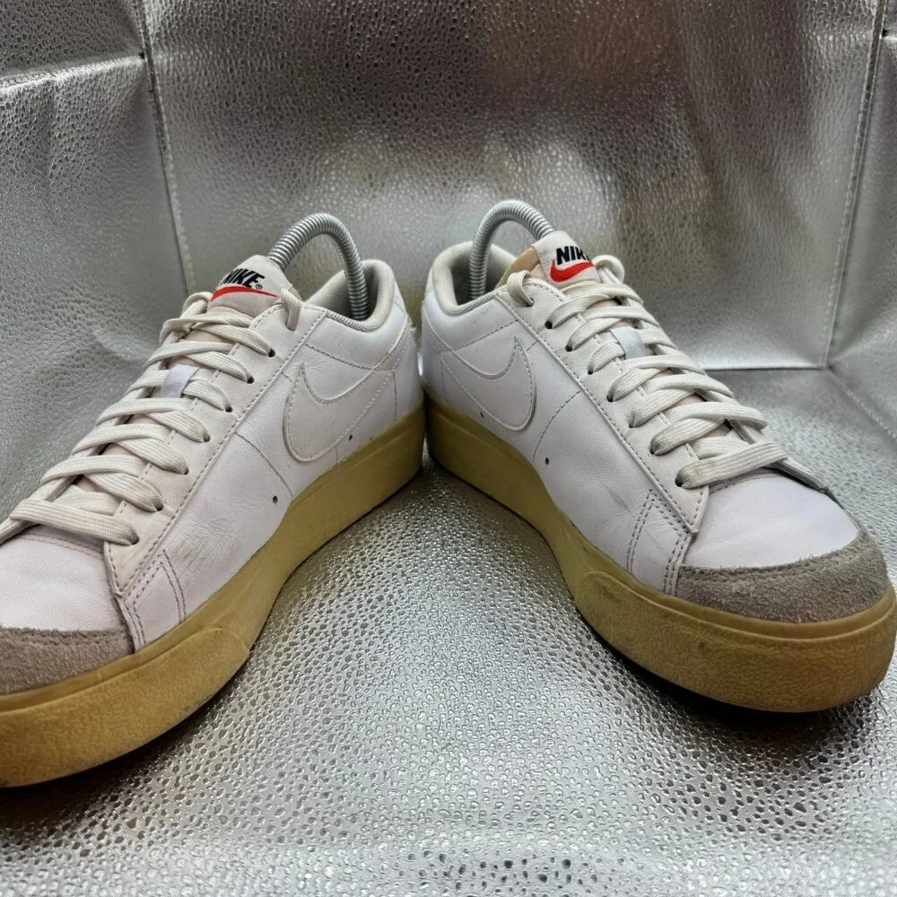 Size 8.5 - Nike Blazer Platform Low Womens White Lemon Wash Sneakers‎ DJ0292-109